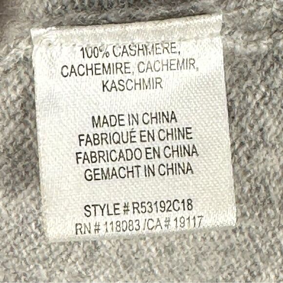 Minnie Rose Gray Colorblock 100% Cashmere Crewneck Sweater Women’s Size XS - Picture 4 of 6